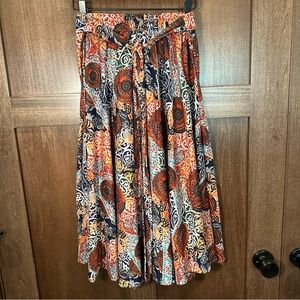 Bohemian Print Midi Skirt